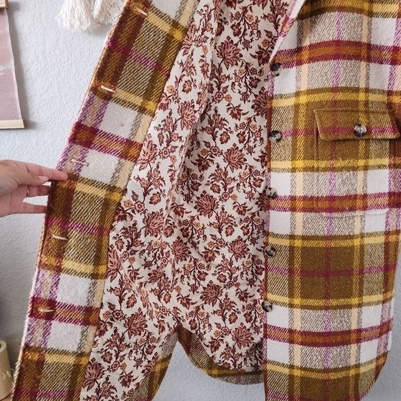 Sundance Doran Plaid Wool Button Down Longline Coat Blazer Minimalist Boho XS - Picture 10 of 14